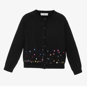 Stella McCartney kids black rainbow glitter cardigan sweater size 6 years